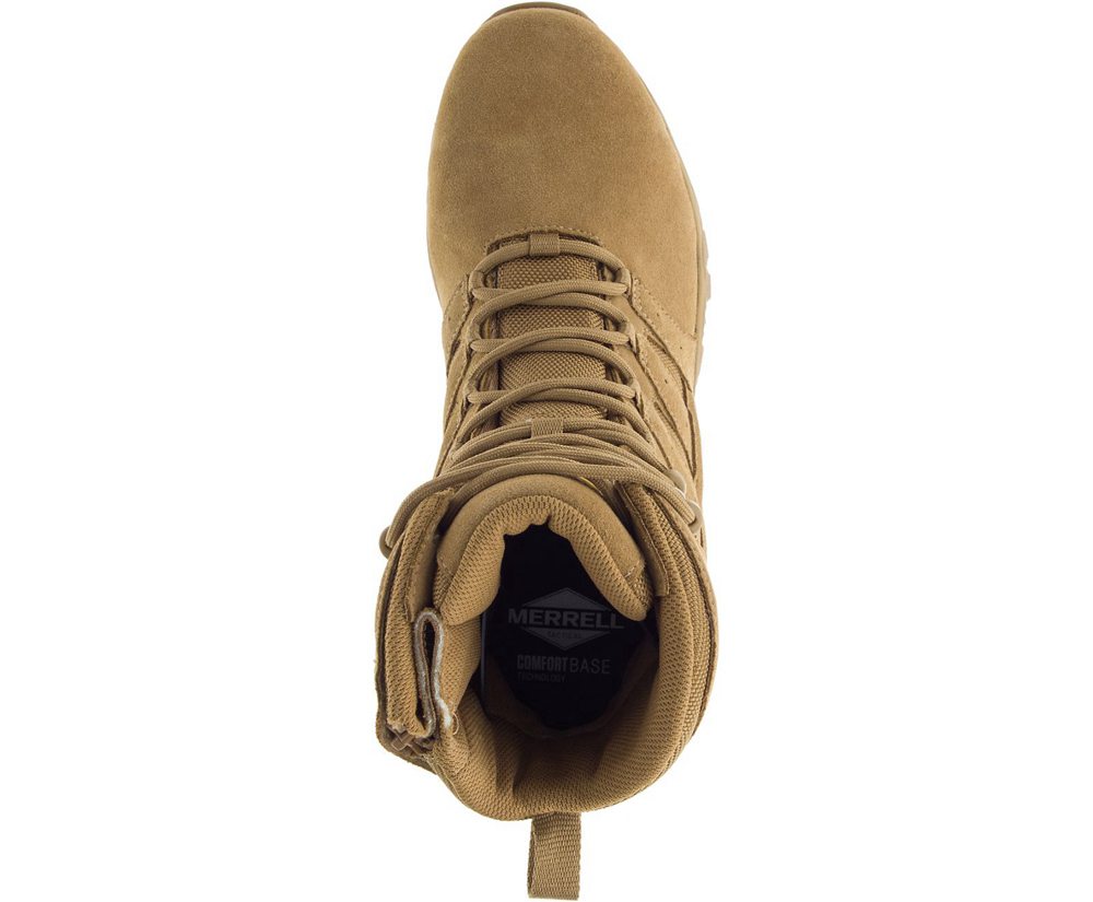 Botas Senhora - Merrell Moab 2 8\" Defense Zip Comp Toe Wide Width - Caqui - EZH189453